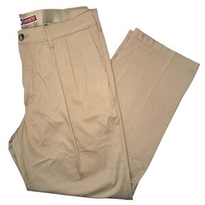 Lee Custom Fit Collection Pleated Front Khaki Dress Pants Slacks Size 36x30